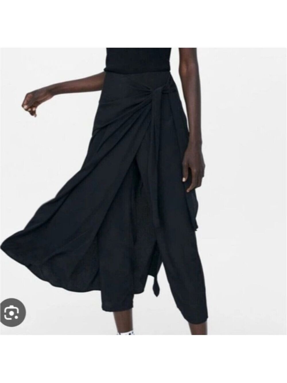 ZARA | Skirt Pants Black Front Tie Sz XS